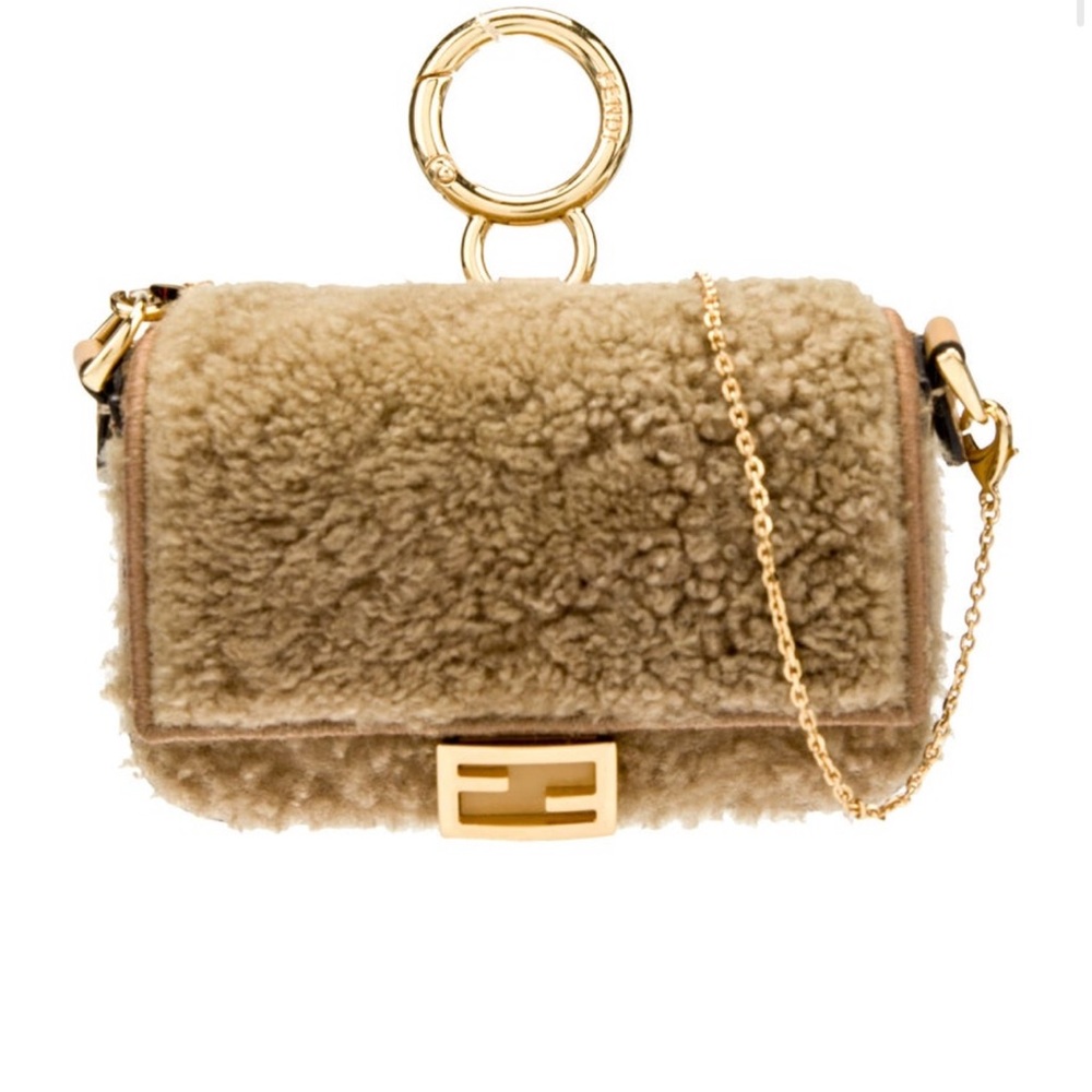Fendi Tan Shearling Crossbody Bag